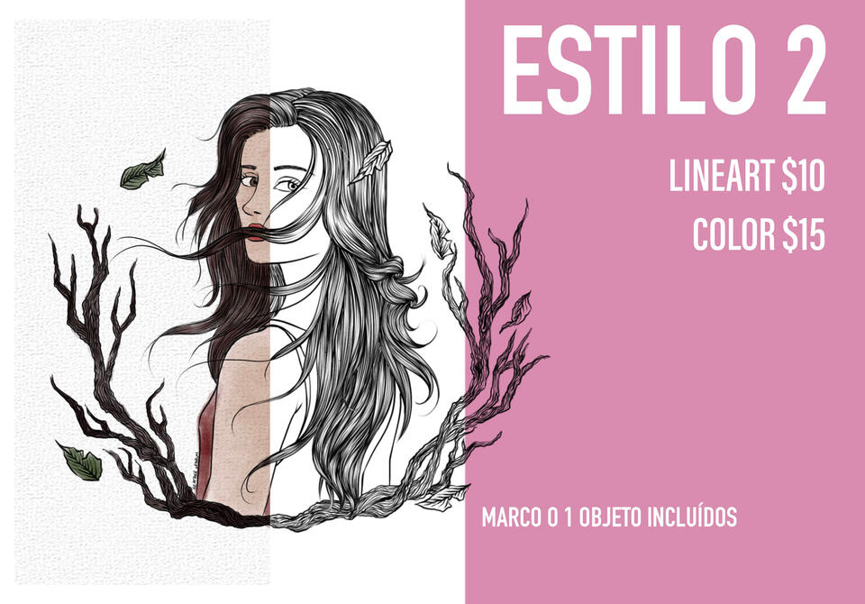 Estilo 2. Busto lineart 10. Busto color 15